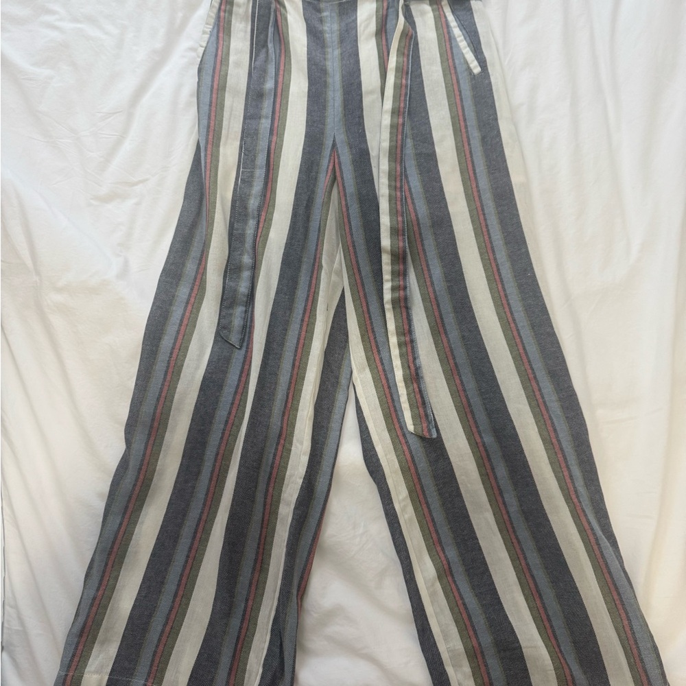 Striped Wide-Leg Pants